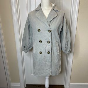Chelsea & Violet Girl Jacket Coat Corduroy Dusty Mint Double Breast Sz M NWT
